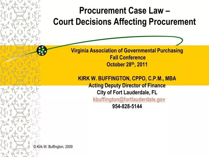procurement case law court decisions affecting procurement