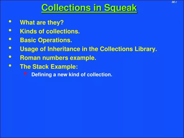 collections in squeak