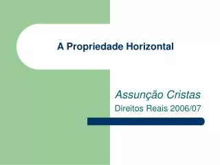 a propriedade horizontal