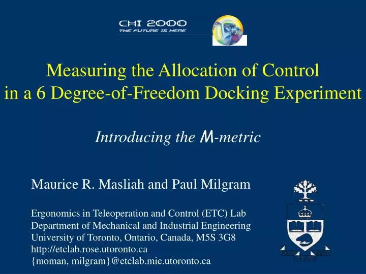measuring the allocation of control in a 6 degree of freedom docking experiment