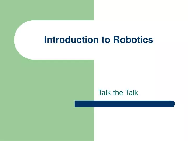 introduction to robotics