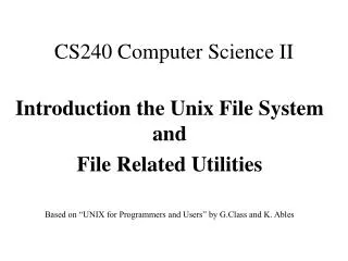 CS240 Computer Science II