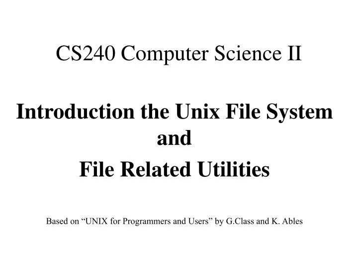 cs240 computer science ii