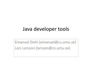 Java developer tools