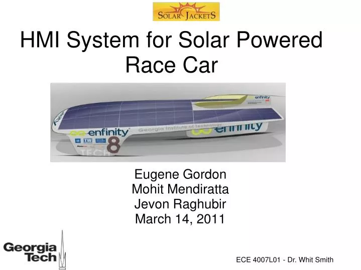 hmi system for solar powered race car