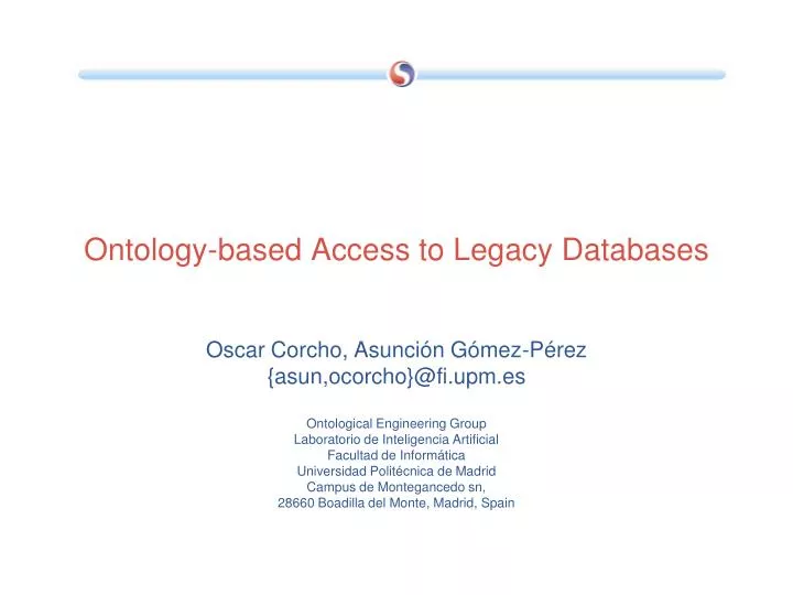 ontology based access to legacy databases