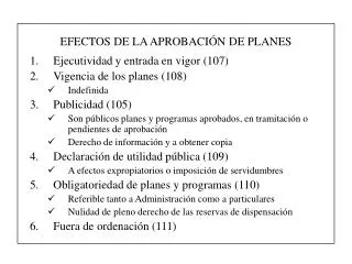 efectos de la aprobaci n de planes