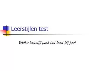 leerstijlen test