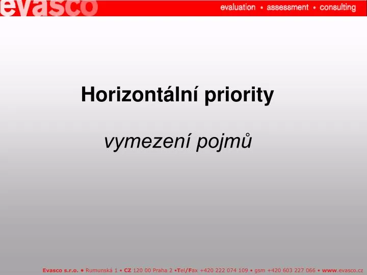 horizont ln priority vymezen pojm