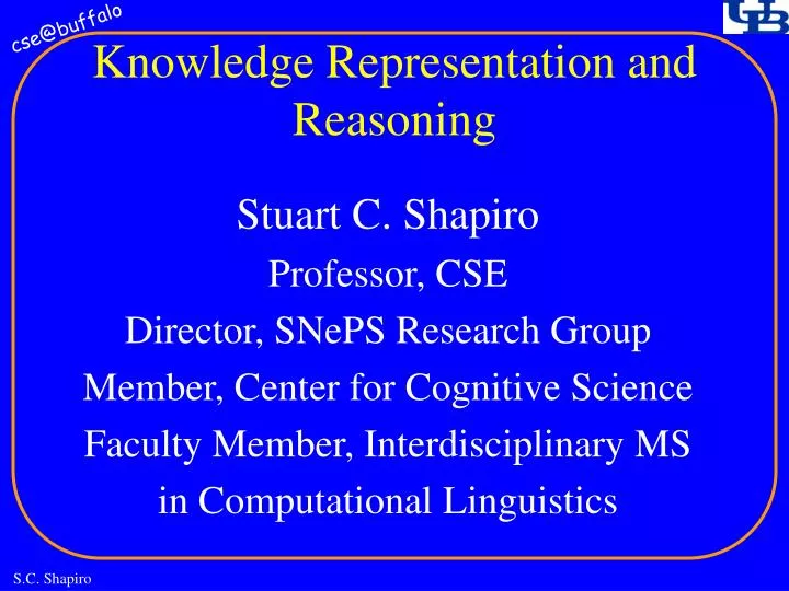 knowledge representation and reasoning