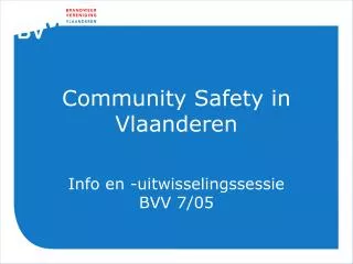 community safety in vlaanderen