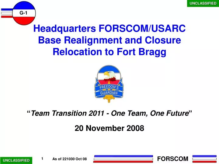 headquarters forscom usarc base realignment and closure relocation to fort bragg