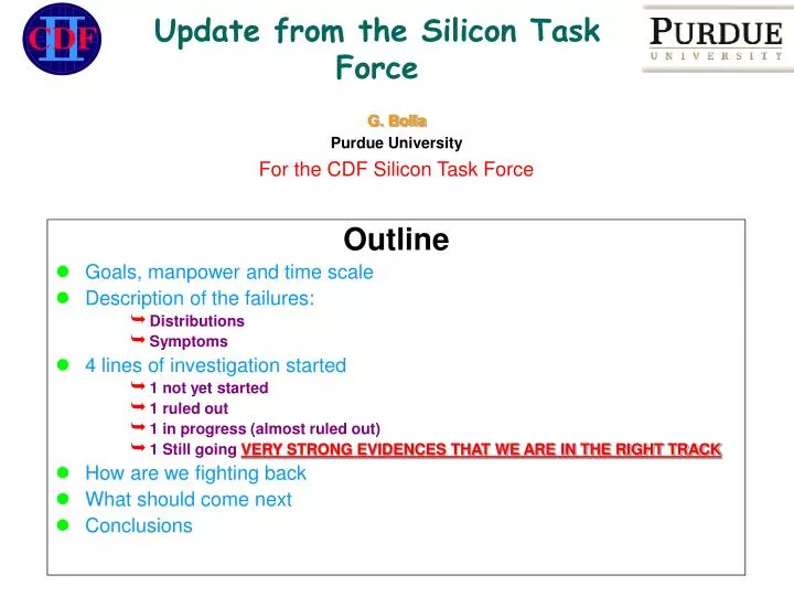 update from the silicon task force