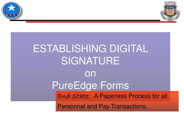 establishing digital signature on pureedge forms