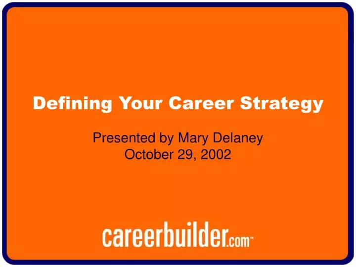 defining your career strategy