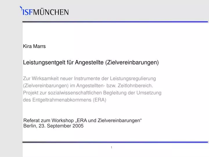 referat zum workshop era und zielvereinbarungen berlin 23 september 2005