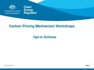 Carbon Pricing Mechanism Workshops