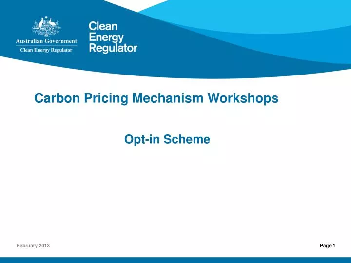 carbon pricing mechanism workshops