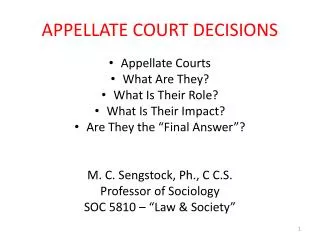 APPELLATE COURT DECISIONS
