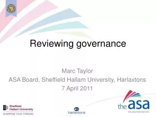 Reviewing governance