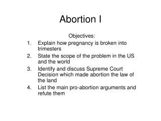 Abortion I