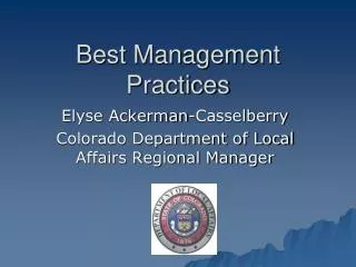 Best Management Practices
