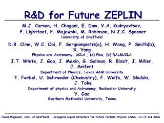 R&amp;D for Future ZEPLIN
