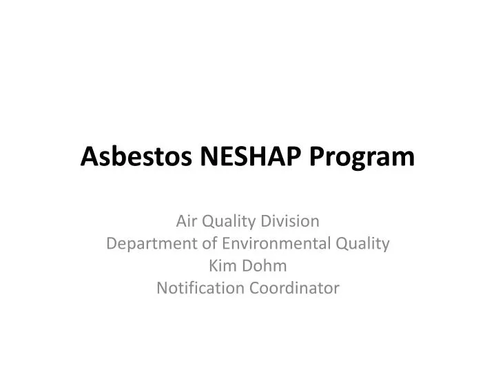 asbestos neshap program