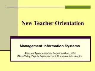 New Teacher Orientation