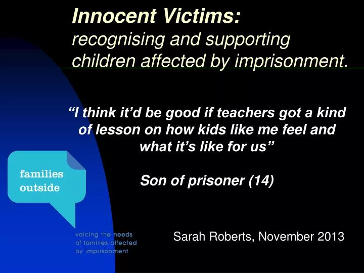 innocent victims recognising and supporting children affected by imprisonment