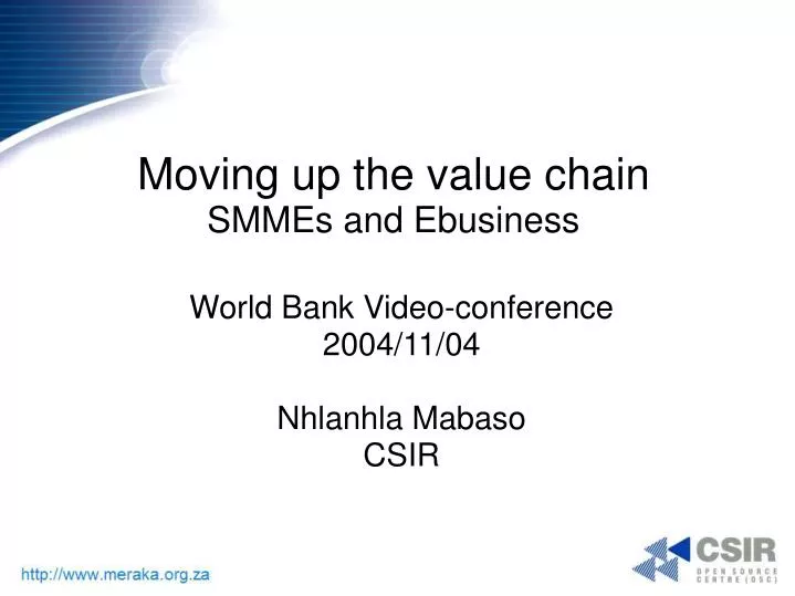 world bank video conference 2004 11 04 nhlanhla mabaso csir
