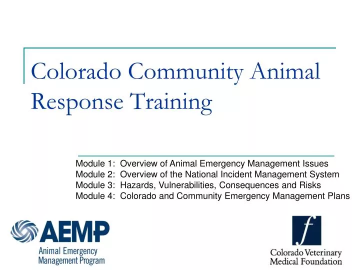 colorado community animal response training
