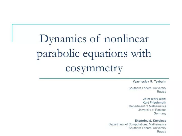 dynamics of nonlinear parabolic equations with cosymmetry