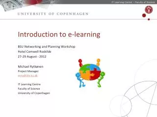 Introduction to e-learning