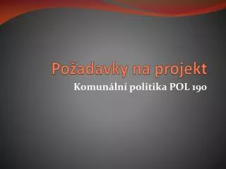 po adavky na projekt