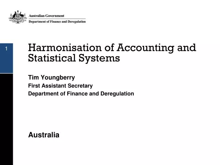 harmonisation of accounting and statistical systems