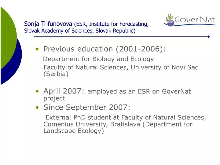 sonja trifunovova esr institute for forecasting slovak academy of sciences slovak republic