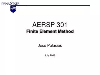 AERSP 301 Finite Element Method