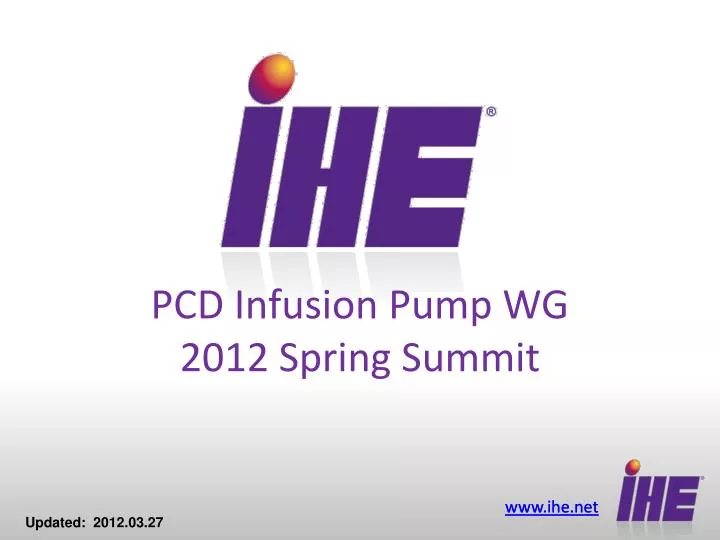 pcd infusion pump wg 2012 spring summit