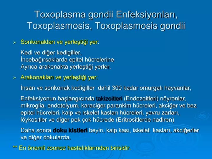 toxoplasma gondii enfeksiyonlar toxoplasmosis toxoplasmosis gondii