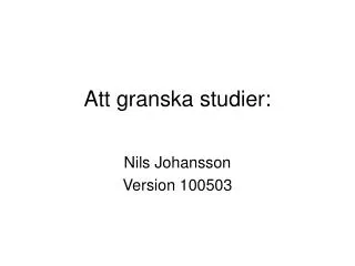 att granska studier