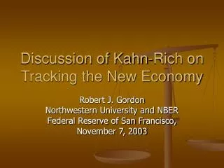 Discussion of Kahn-Rich on Tracking the New Economy