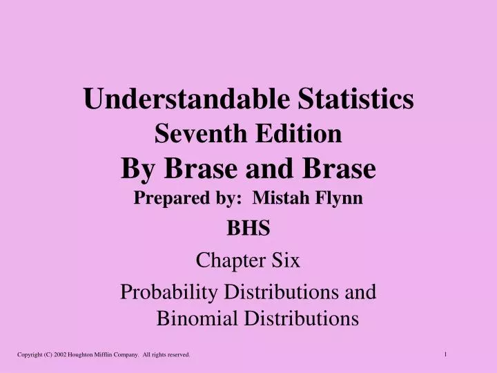 understandable statistics seventh edition by brase and brase prepared by mistah flynn