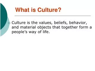 What is Culture?