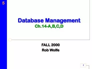 Database Management Ch.14-A,B,C,D