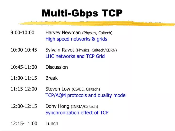 multi gbps tcp