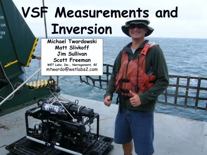vsf measurements and inversion