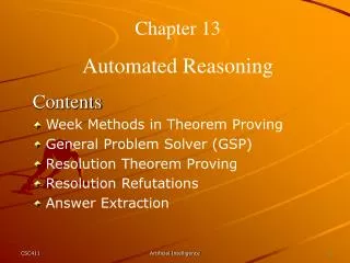 Chapter 13 Automated Reasoning