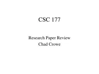 CSC 177