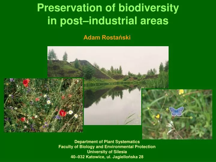 preservation of biodiversity in post industrial areas